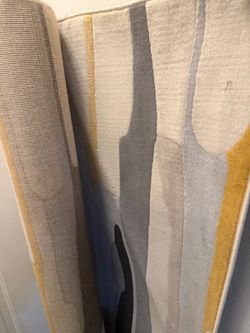 Abstract Area Rug Cream Gray Gold
