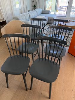 6 DWR salt chairs, gray
