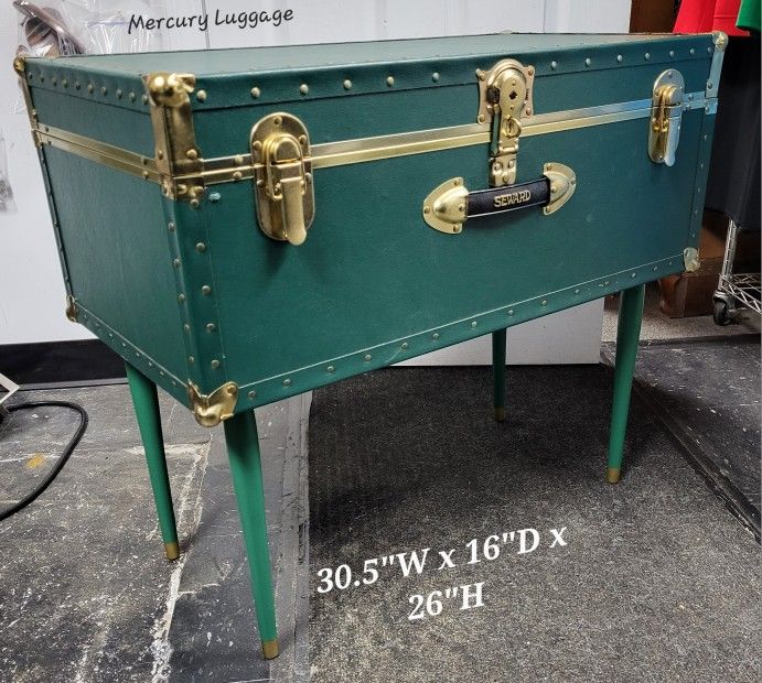 MCM Green Trunk Table/ MCM Custom Table / Green Custom Trunk Table