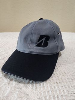 Bridgestone Golf Gray And Black Six Panel Headshots Brand Baseball Hat Cap