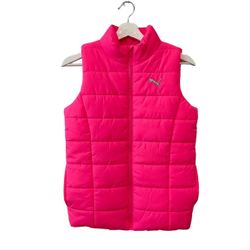 Like New Hot Pink Girls Puma Puffer Vest Small 