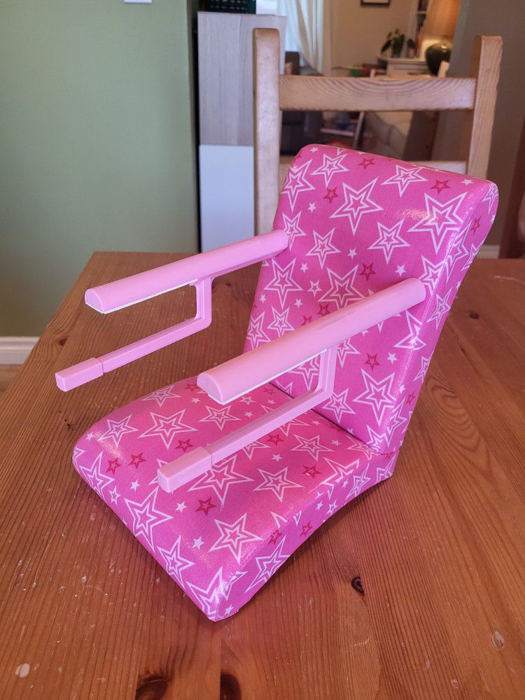 American Girl Doll Pink Stars Bistro Seat High Chair