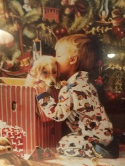 Childs first puppy framed picture