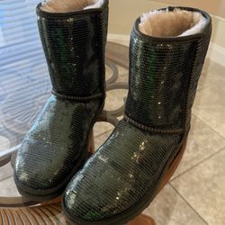 UGG Classic Short Sequin Boots - Size 7