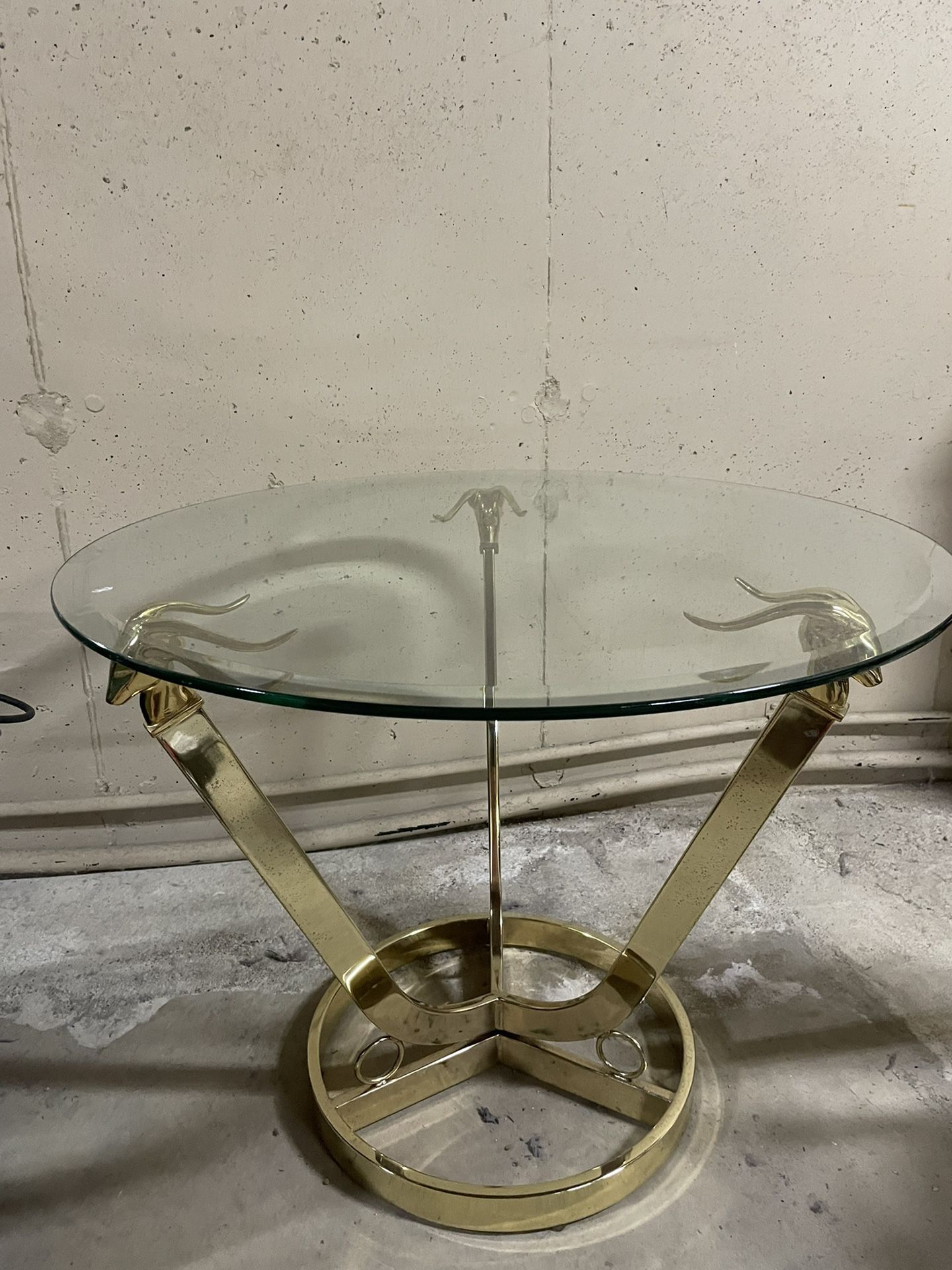 Brass/glass End Table