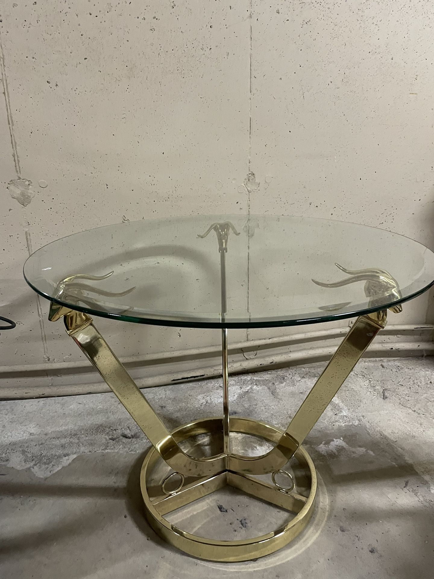 Brass/glass End Table