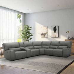 Sweeney 6-piece Fabric Power Reclining Sectional Power Headrests 2712 