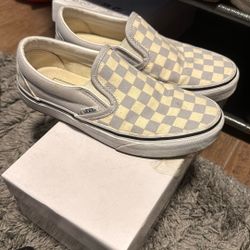 Vans Checkered White And Grey