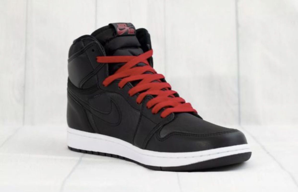 BRAND NEW!! DS Jordan 1 High Black Satin Gym Red