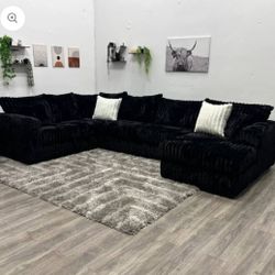 Black Comfortable, Sectional Couch