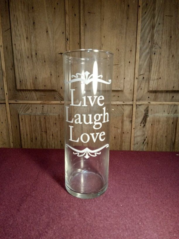 Libbey Live Laugh Love Decorative Flower Vase