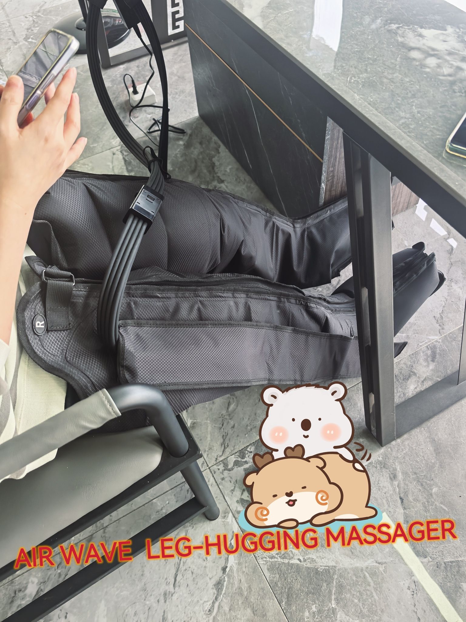 Wearable Dual Leg Circulation Booster Massager (shared relief)