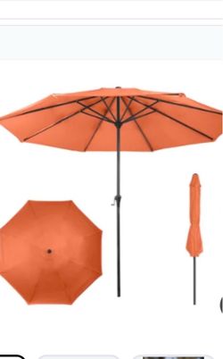 Orange Outdoor Patio Market Umbrella