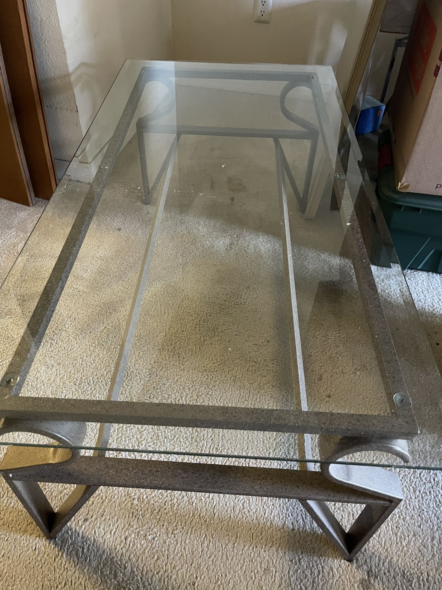Glass Coffee Table And 2 End Tables