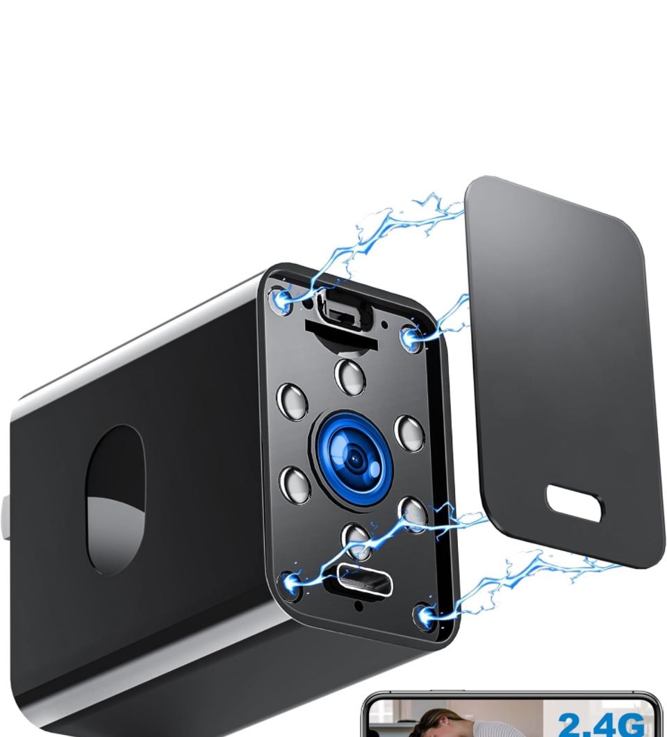Hidden Camera Charger 2.4/5GHz Wi-Fi | 4K HD Video Camera 160° Viewing Angle | Equipped with AI Motion Detection and Night Vision | Phone App Control