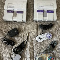 2 Super Nintendo(SNES) Consoles Plus 9 Games