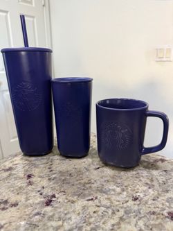 Starbucks cups and mug