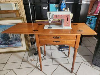 Vintage Hard Wood Hideaway Sewing Machine CABINET for Singer Sewing Machine