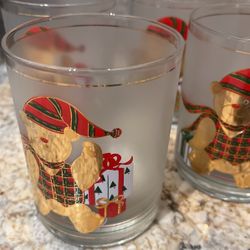 4 Christmas Barware Glasses