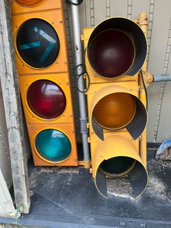 Vintage Traffic Light Signals Set of Two