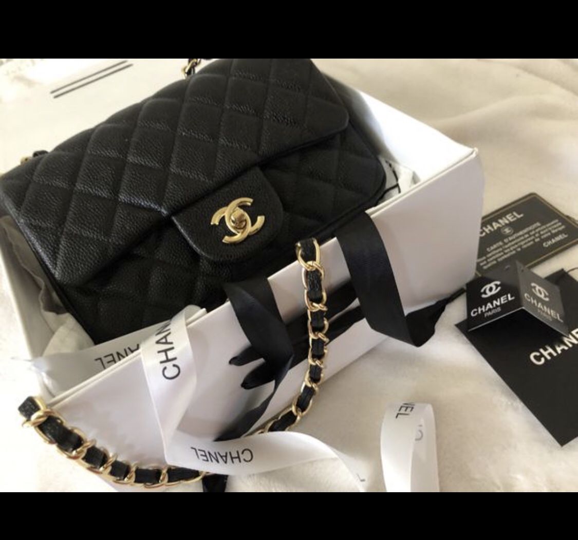 Chanel caviar black bag.