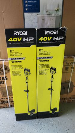 40V HP Brushless Whisper Series 17 in. Cordless Battery Carbon Fiber Shaft String Trimmer w/ 6.0 Ah Battery & Charger