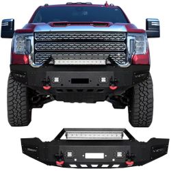 VIJAY Front Bumper Fits 2020-2023 GMC Sierra 2500/3500 with Winch Plate and Lights