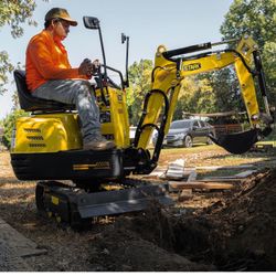 306cc Gas 1T 10hp Hydraulic Mini Excavator Bull-Dozing Crawler Tractor Construction Work Trench Digger Farm Trench EPA