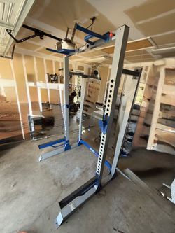 Squat rack and weights