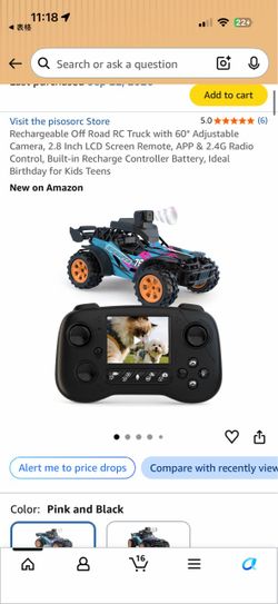 Rechargeable Off Road RC Truck with 60° Adjustable Camera & 2.8" LCD Screen Remote