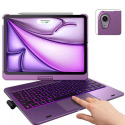 Typecase iPad Air 11” 2024 Touch Keyboard Case, 360° Rotatable, Backlit, Violet