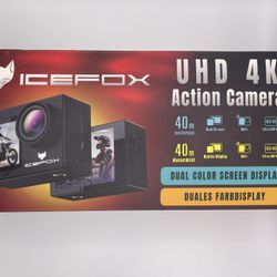🎬 Brand‑New ICEFOX 4K 60FPS Action Camera – Waterproof, EIS, Dual-Screen