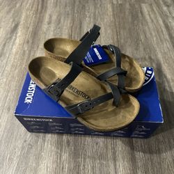 Birkenstock Mayari Black Oiled Leather Regular Width -sz 41 NIB Women 10