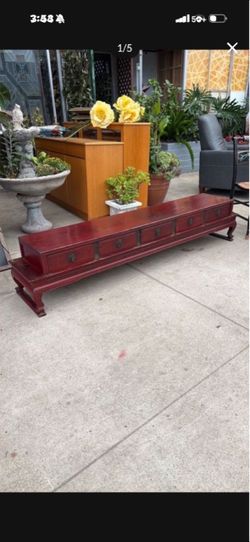 Antique solid wood awesome TV console 70 wide 13 deep 16 tall