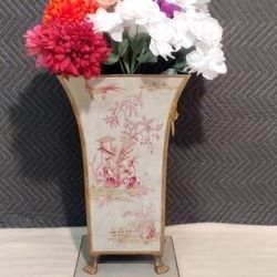 SARREID Umbrella Stand Floor Vase Clawfoot Lion Head Chinese Scene