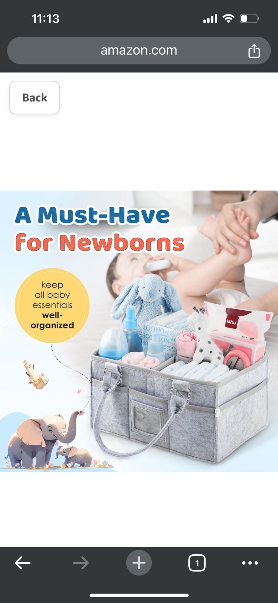 Diaper Caddy Organizer for Baby Essentials, Newborn Essetials Must Haves, Baby Registry Search and Other Baby Stuff, Collapsible Baby Basket with Hand