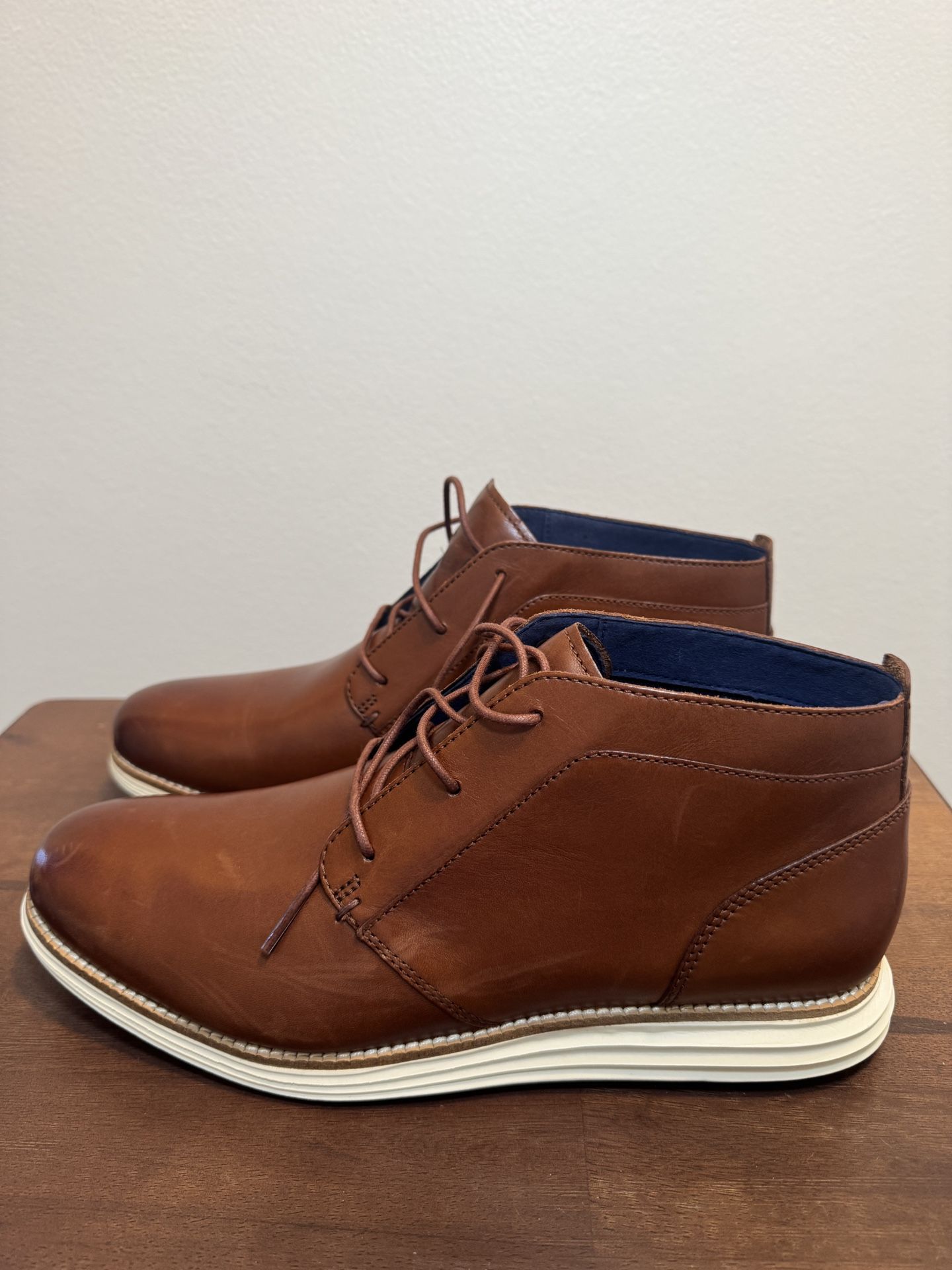 Cole Haan Grand.OS Leather Chukka Boots – Cognac – Men’s 9.5 – New, No Box