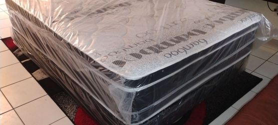 $195 Queen pillow top mattress only brand new free delivery same day