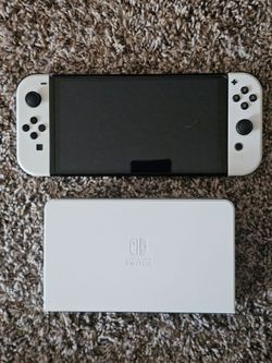 Nintendo Switch OLED handheld Console White Joycons Dock All Cables Included