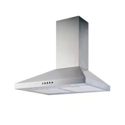 Vissani Siena 30 in. 350CFM Convertible Pyramid Wall Mount Range Hood in Stainless Steel with Charcoal Filter and LED Lighting