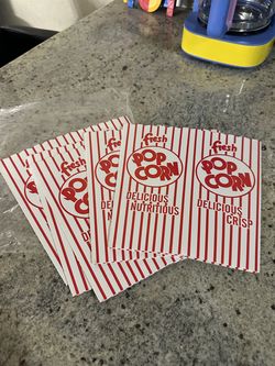 Set of 5 Small Popcorn Boxes – Classic Red & White Striped – New