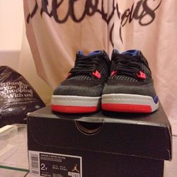 2y BLACK RED BLUE  JORDAN  4  RETRO  SNEAKERS 