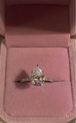 ✨ Stunning 4 Carat Pear Moissanite Engagement Ring — Size 8.5 by NOVSEAS ✨
