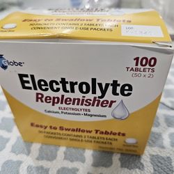 New Globe Electrolyte Replacement Tablets for Rehydration, 100 Count.