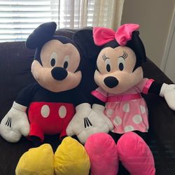 Minnie & Mickey Mouse Jumbo Plushies