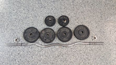 Curling Bar And Weight Set