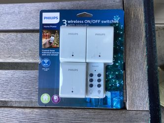3 Philips Wireless ON/OFF Switches With Remote.  Brand NEW .