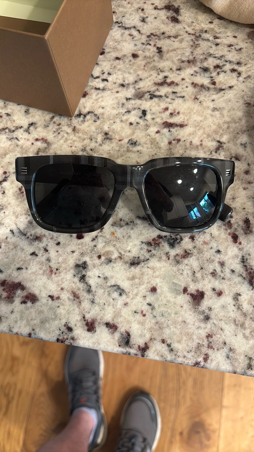 Burberry men’s charcoal Sunglasses