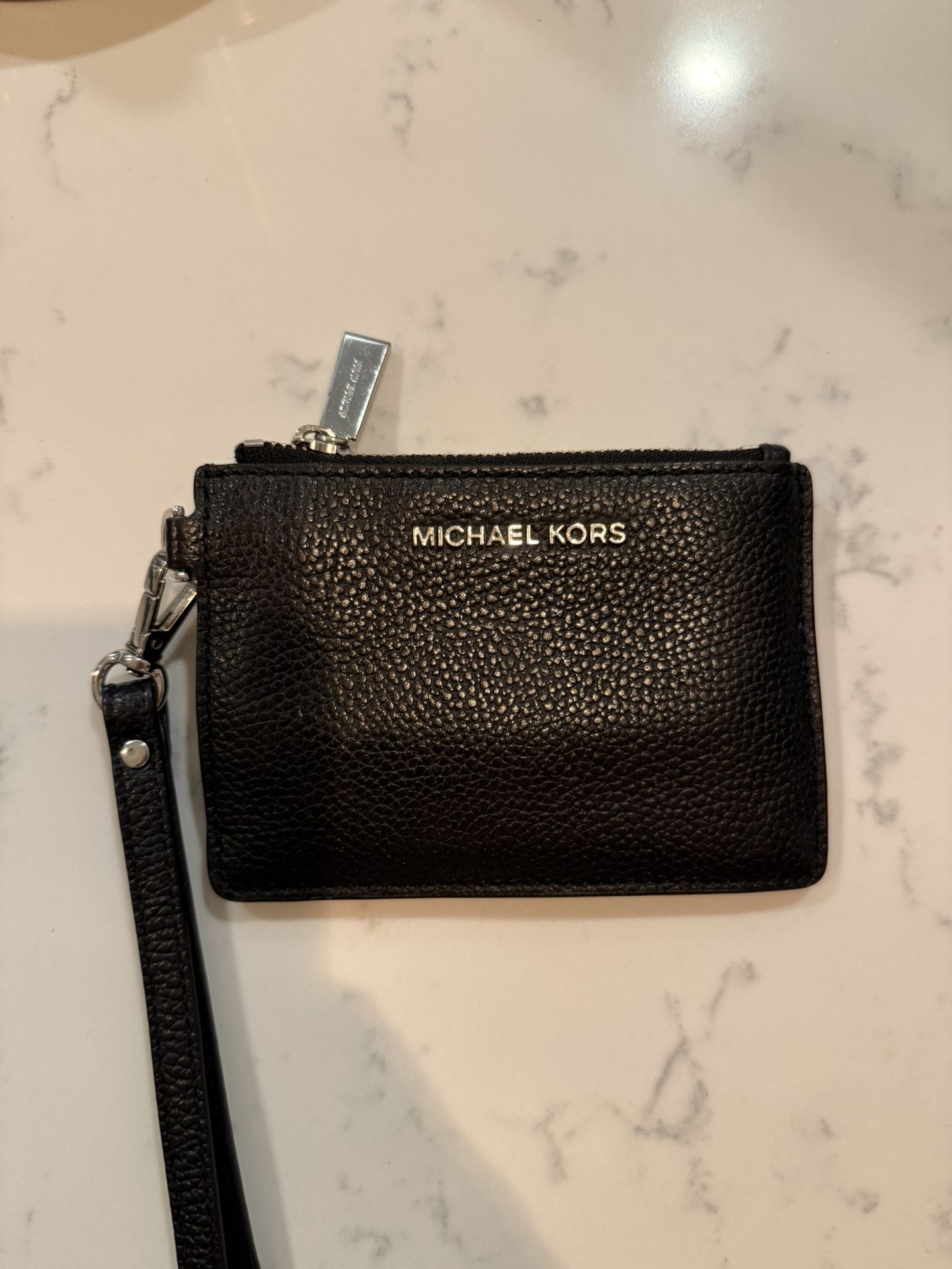 Black Michael Kors Card Holder Coin Wristlet