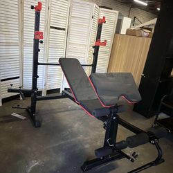 900 LBS 6-in-1 Weight Bench Set, Adjustable Workout Bench W/Leg Extension & Preacher Curl, Foldable Bench Press W/40″ Squat Rack, Flat Incline Decline